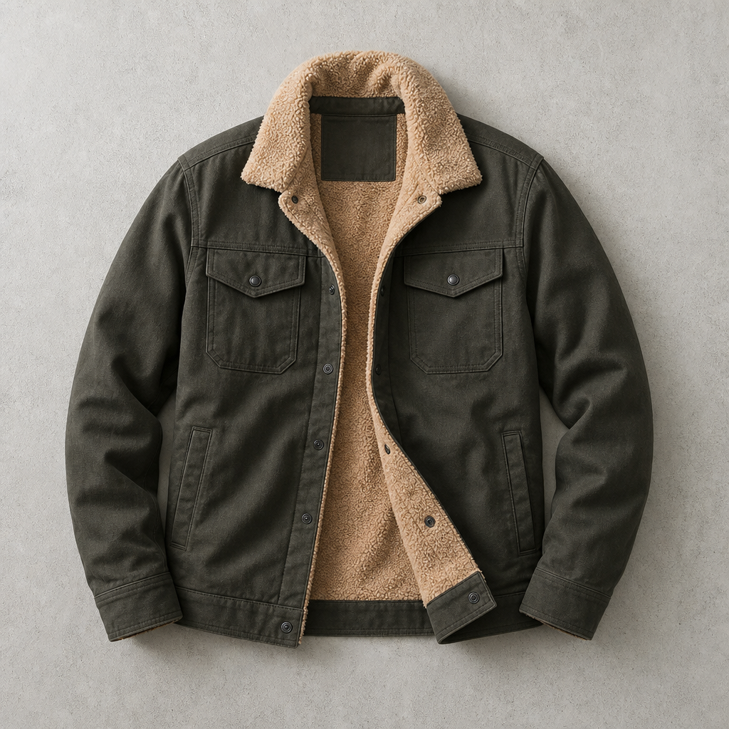 Georg | Chaqueta con Cuello de Piel y Cierre a Presión