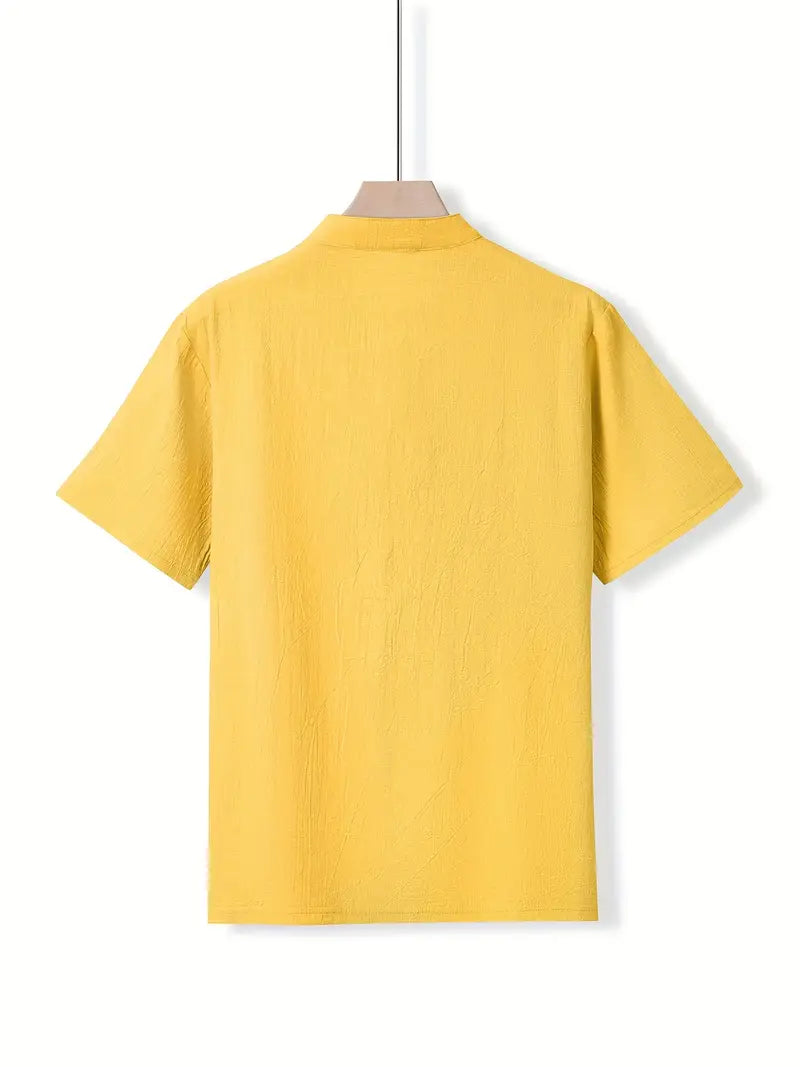 Vaughn - Camiseta Henley de Manga Corta