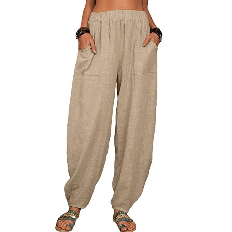Zinzi | Pantalón Baggy Mujer Lino Bolsillos