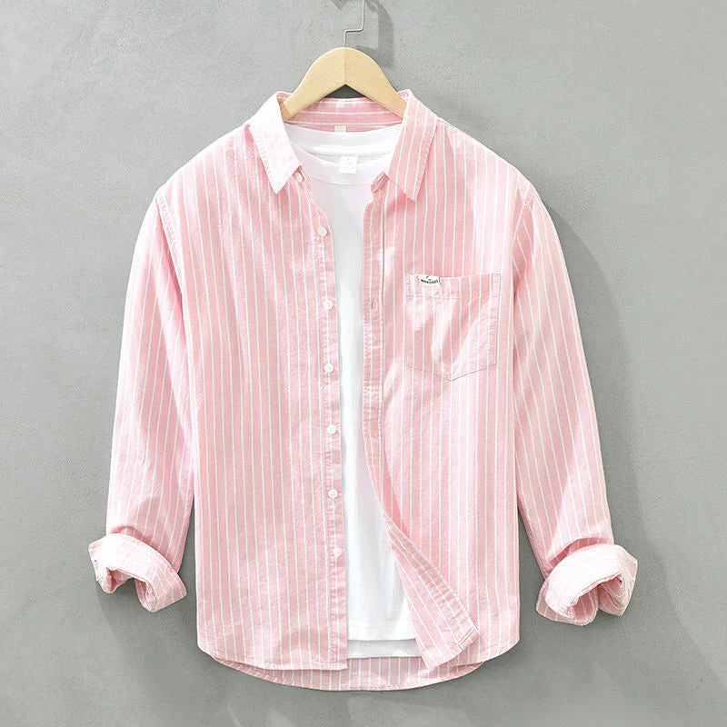 Edwin | Camisa De Manga Larga a Rayas Con Botones