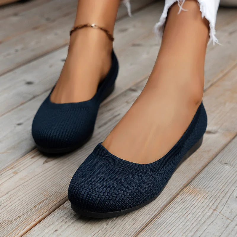 Melania - Bailarinas Sin Cordones de Punto Transpirable con Suela Flexible