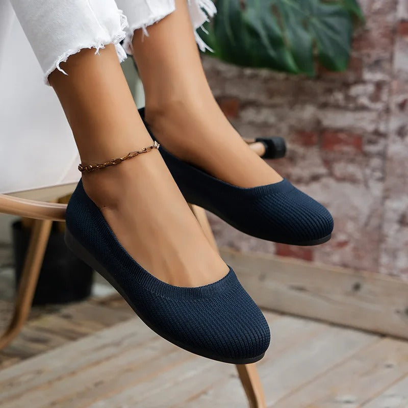 Melania - Bailarinas Sin Cordones de Punto Transpirable con Suela Flexible
