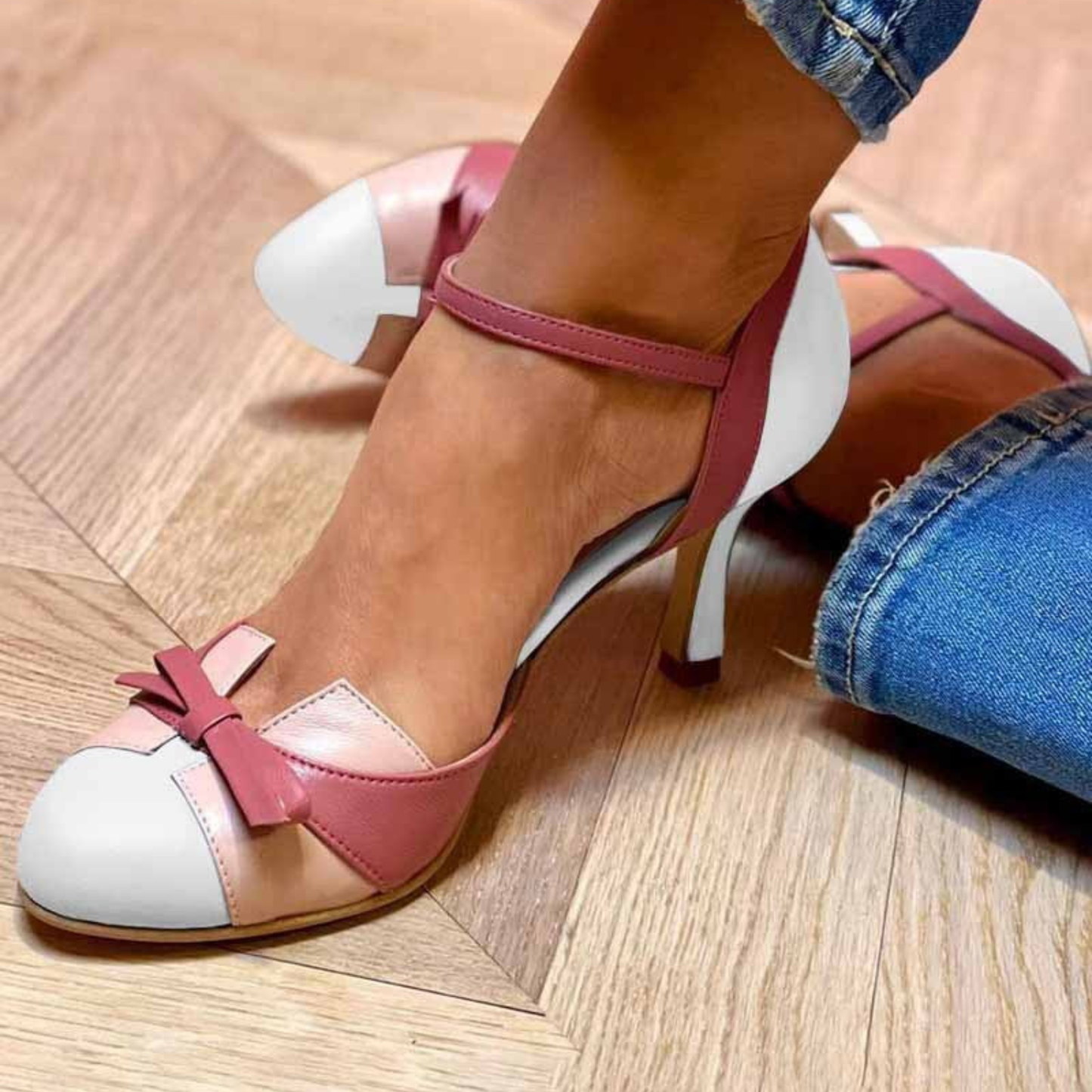 Janet | Zapatos De Tacón Con Lazo Y Bloques De Color Para Mujer