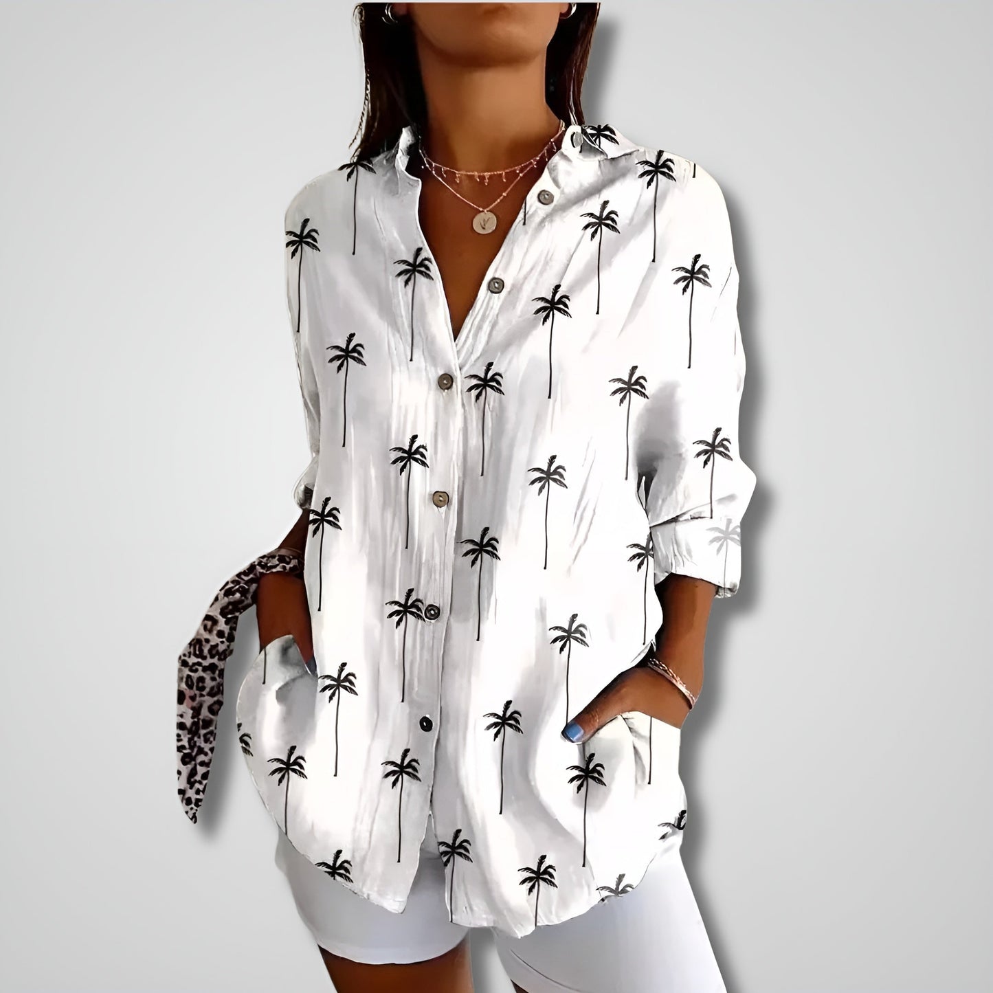 Shalom | Blusa Estampada de Manga Larga con Botones