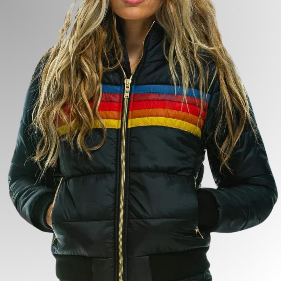 Damen retro zip | Chaqueta con cierre retro y bolsillos