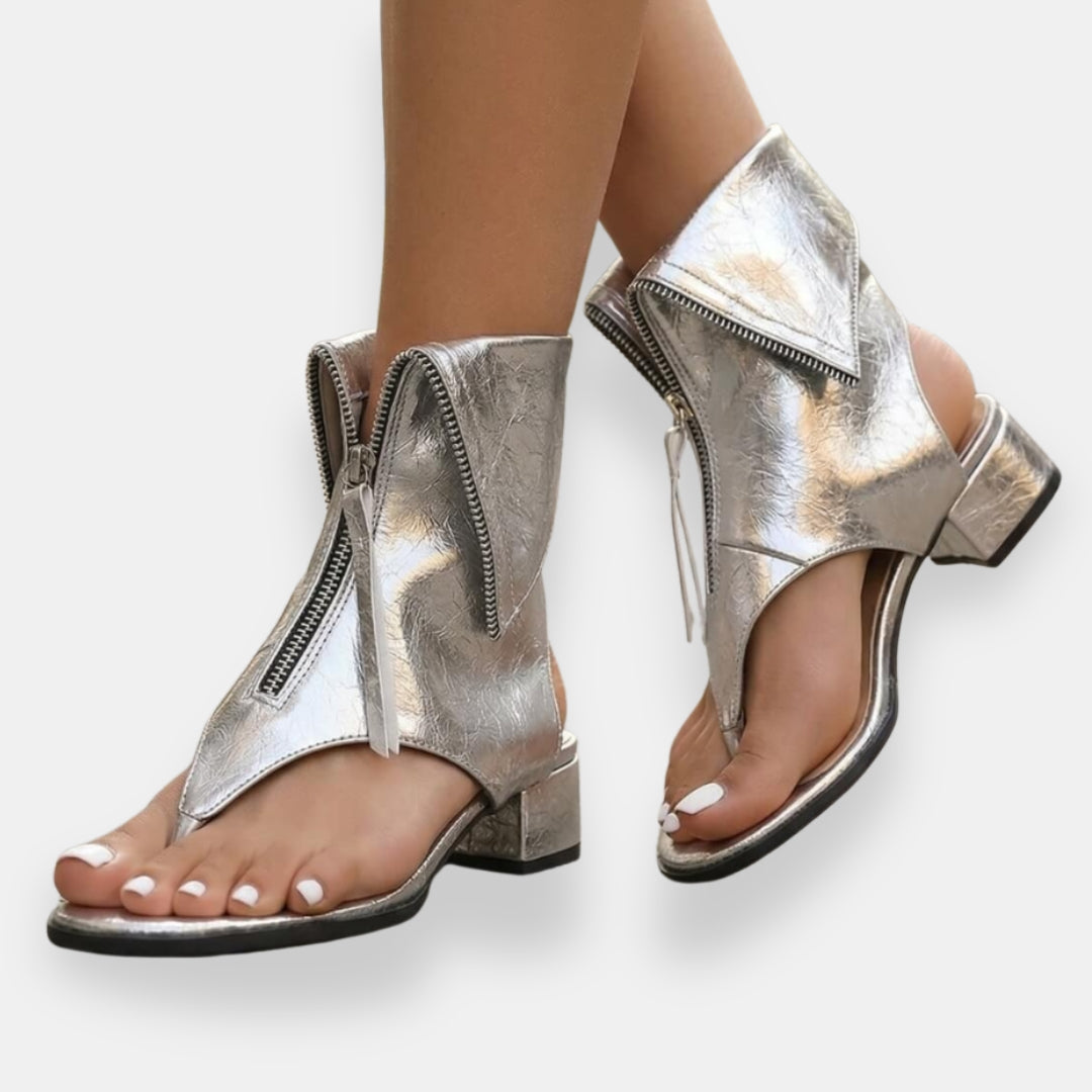 Sadiya | Sandalias de Tacón con Cremallera Frontal