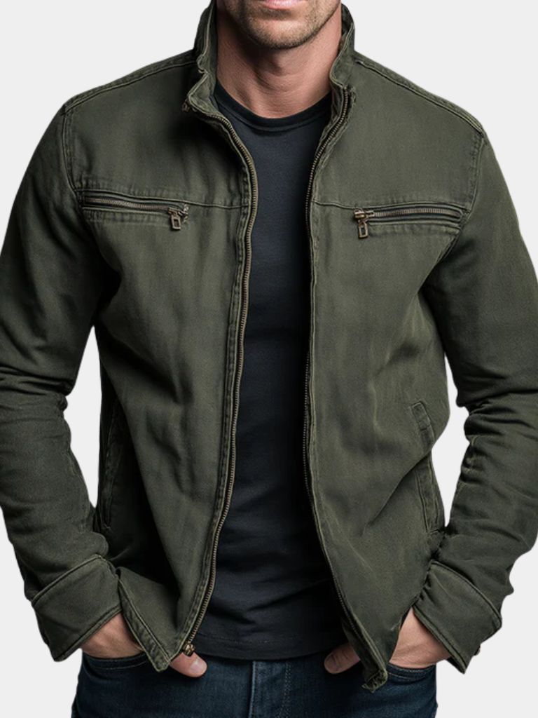 Jaume | Chaqueta Militar Verde Oliva con Cremallera