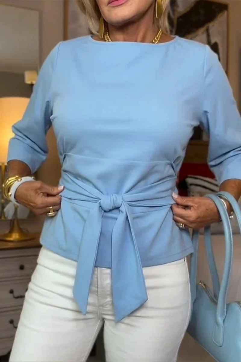 Shaniera | Blusa Con Lazo Delantero Y Mangas Tres Cuartos