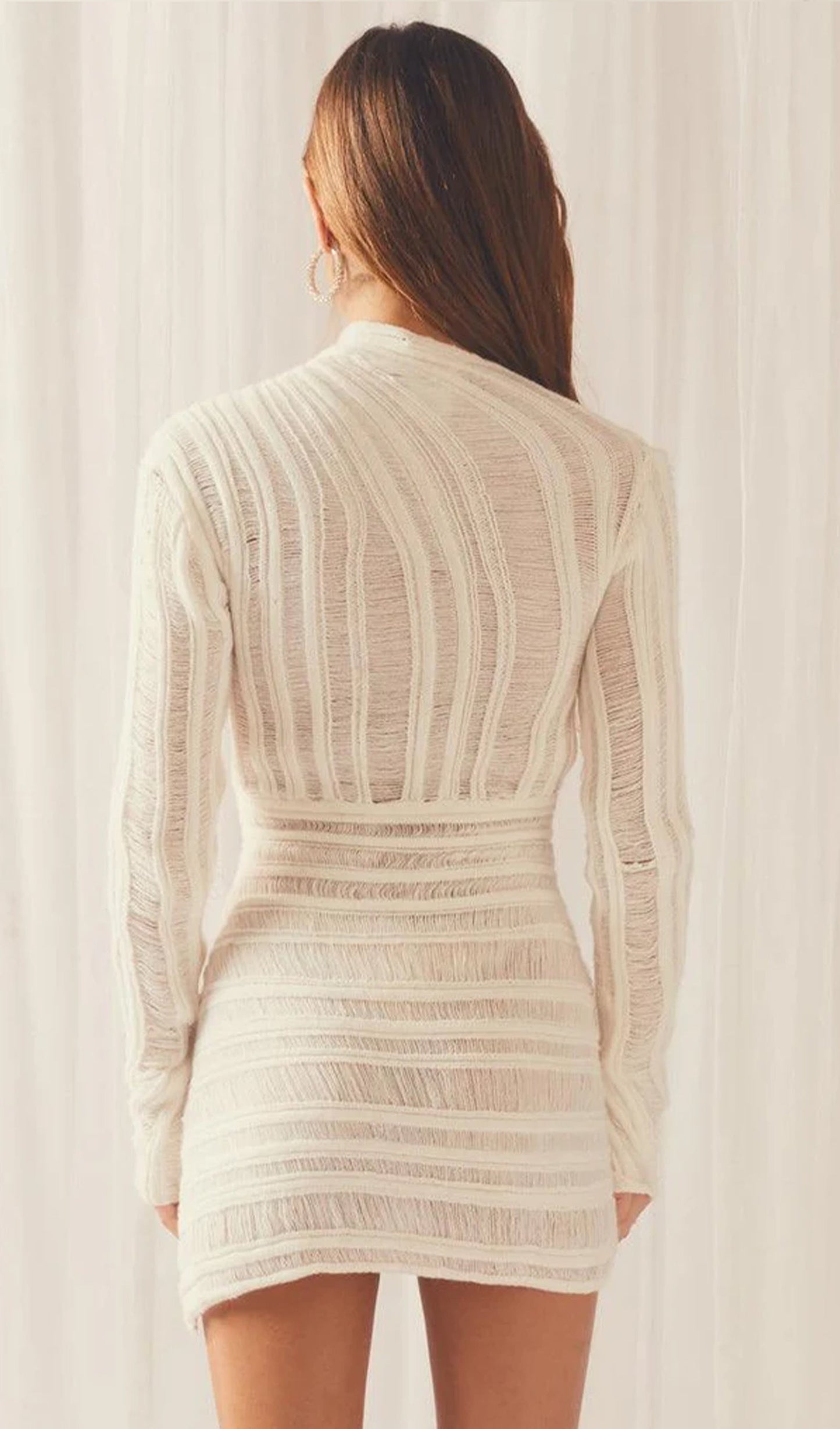 Veleda | Minivestido De Punto De Manga Larga Con Aberturas