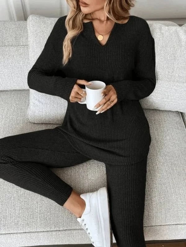 Renfri | Conjunto Acanalado De Camiseta Y Leggings