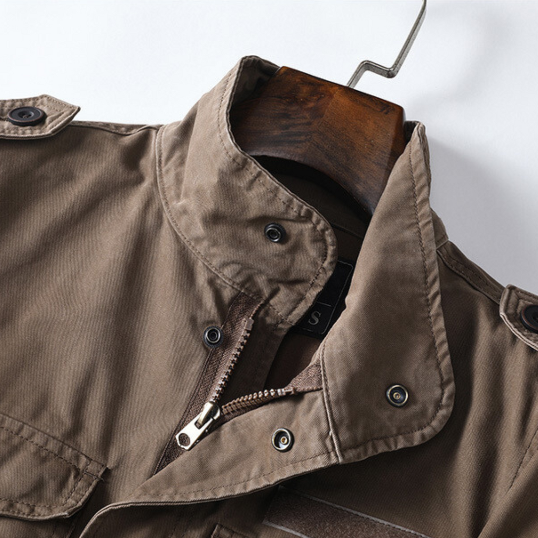 Sergei - Chaqueta Cargo Utilitaria Con Cuello Alto y Manga Larga