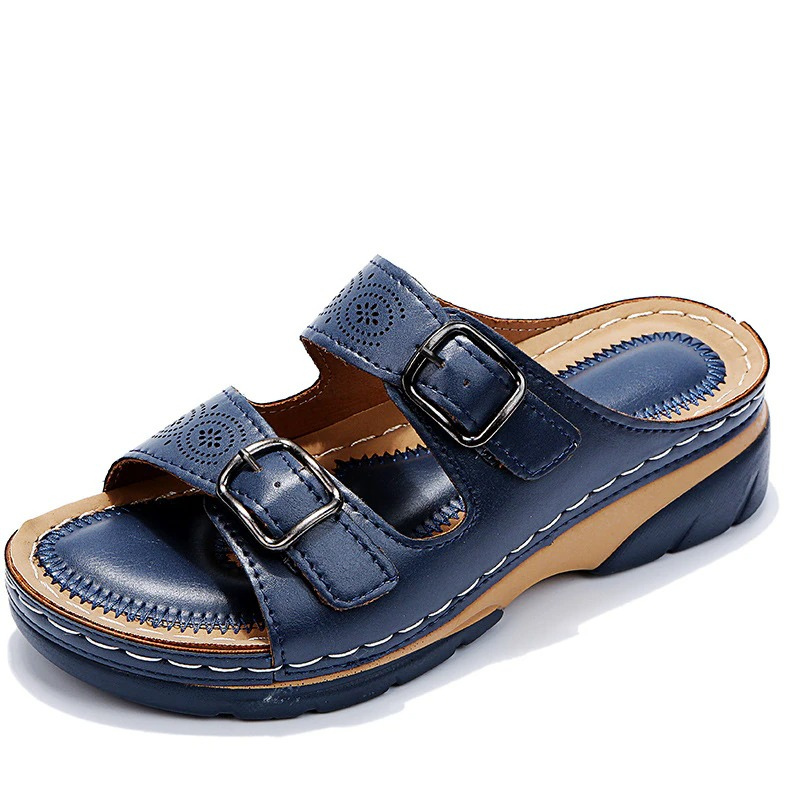 Solena | Sandalias de punta abierta con doble hebilla