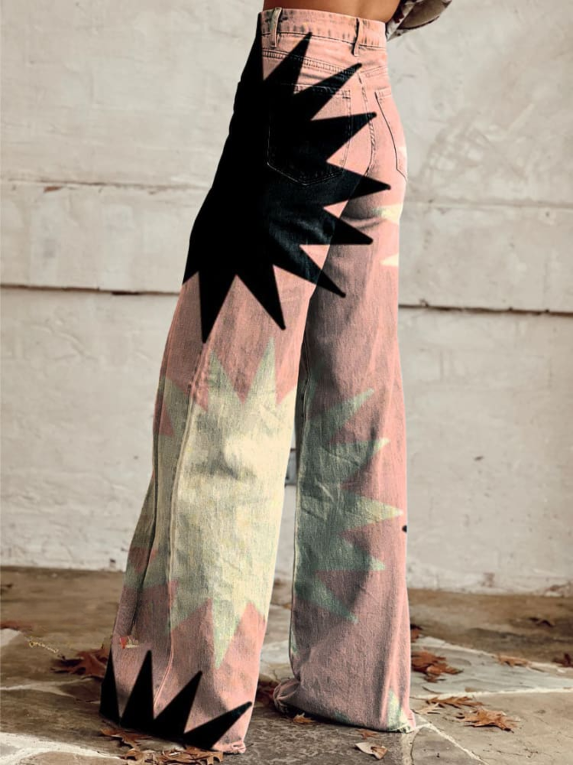 CZARINA | Pantalones Con Estampado Geométrico y Corte Ancho