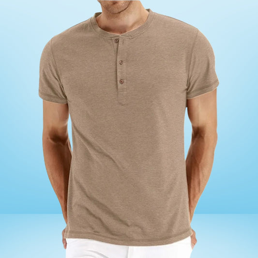 Bilgert | Camiseta Henley de Manga Corta Lisa