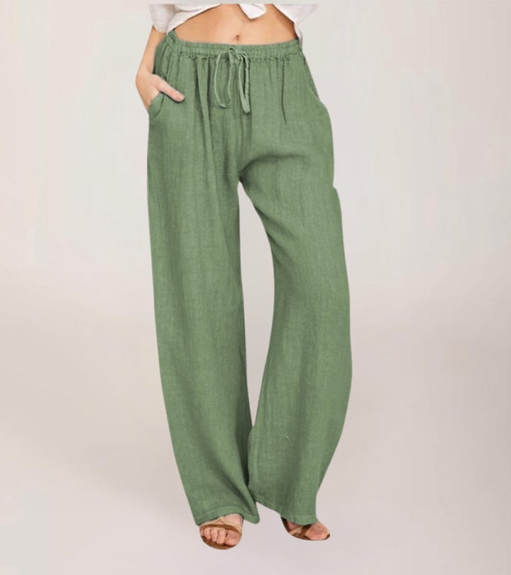 Maialen | Pantalones De Corte Ancho Con Cordón