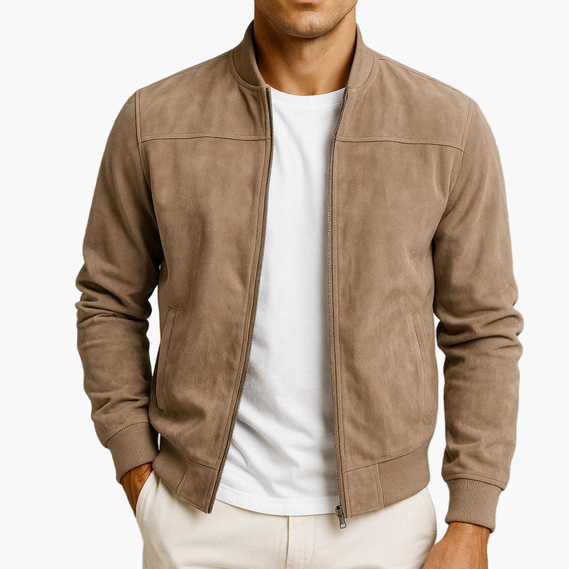 Guenter | Chaqueta estilo ante con cierre frontal