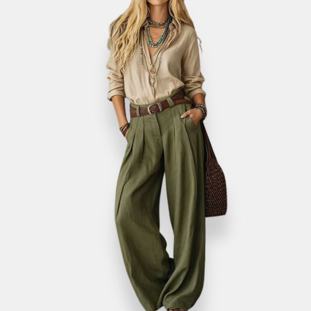 Orable | Conjunto De Camisa Y Pantalón De Pierna Ancha