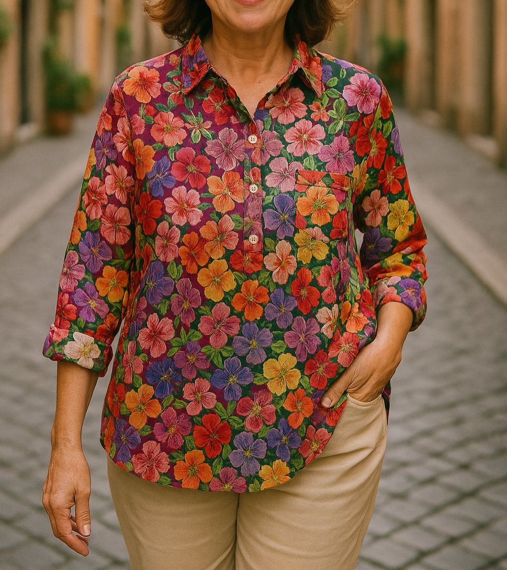 Petra | Camisa Con Cuello, Botones en La Parte Delantera Y Estampado Floral