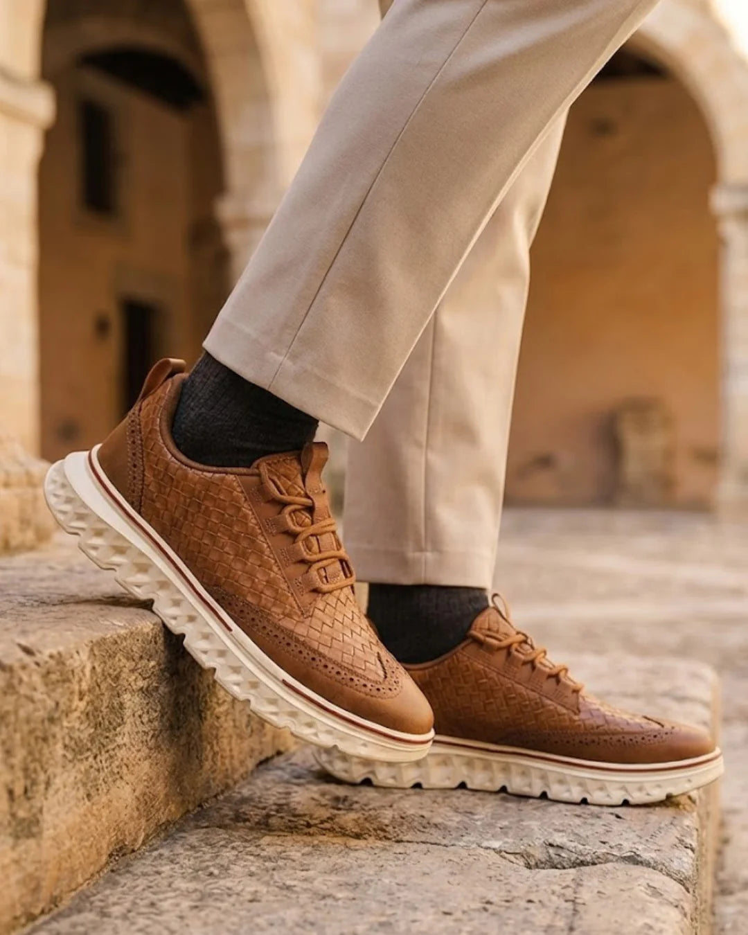 Kremer - Zapatillas Deportivas Informales con Cordones y Tejido Trenzado