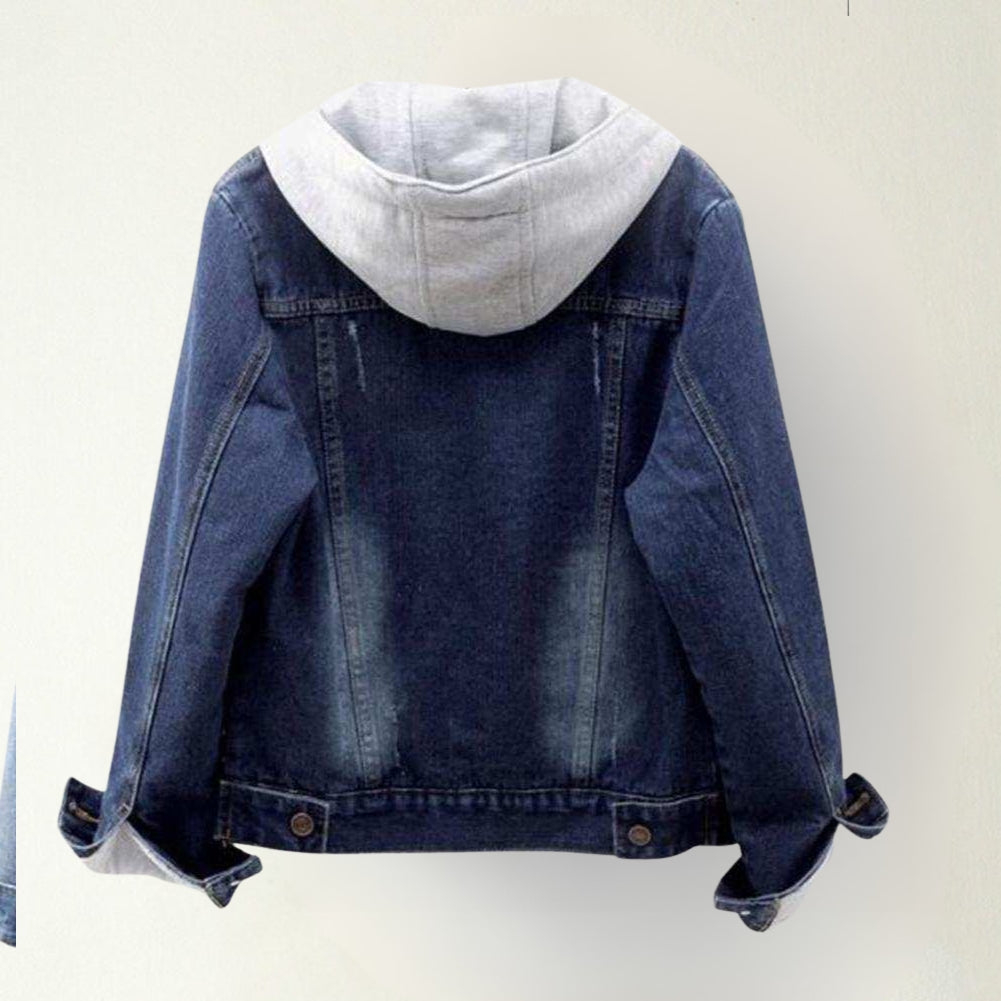 Callina | Chaqueta de Manga Larga Con Capucha Estilo Vaquero y Bolsillos