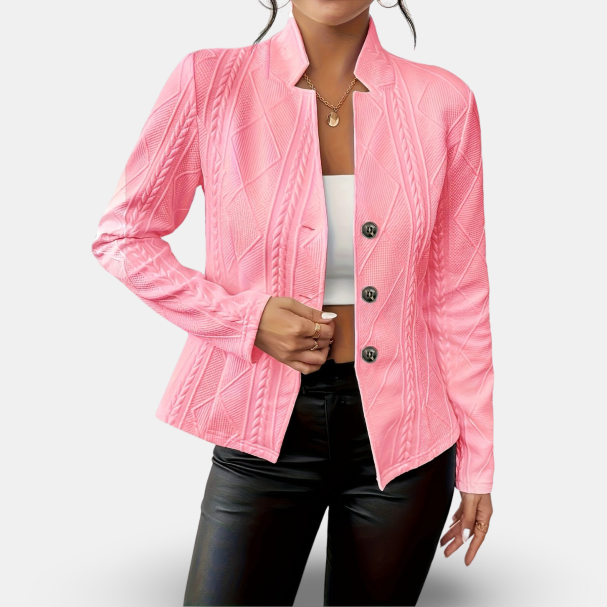 Lynn | Blazer De Manga Larga Con Textura Y Tres Botones