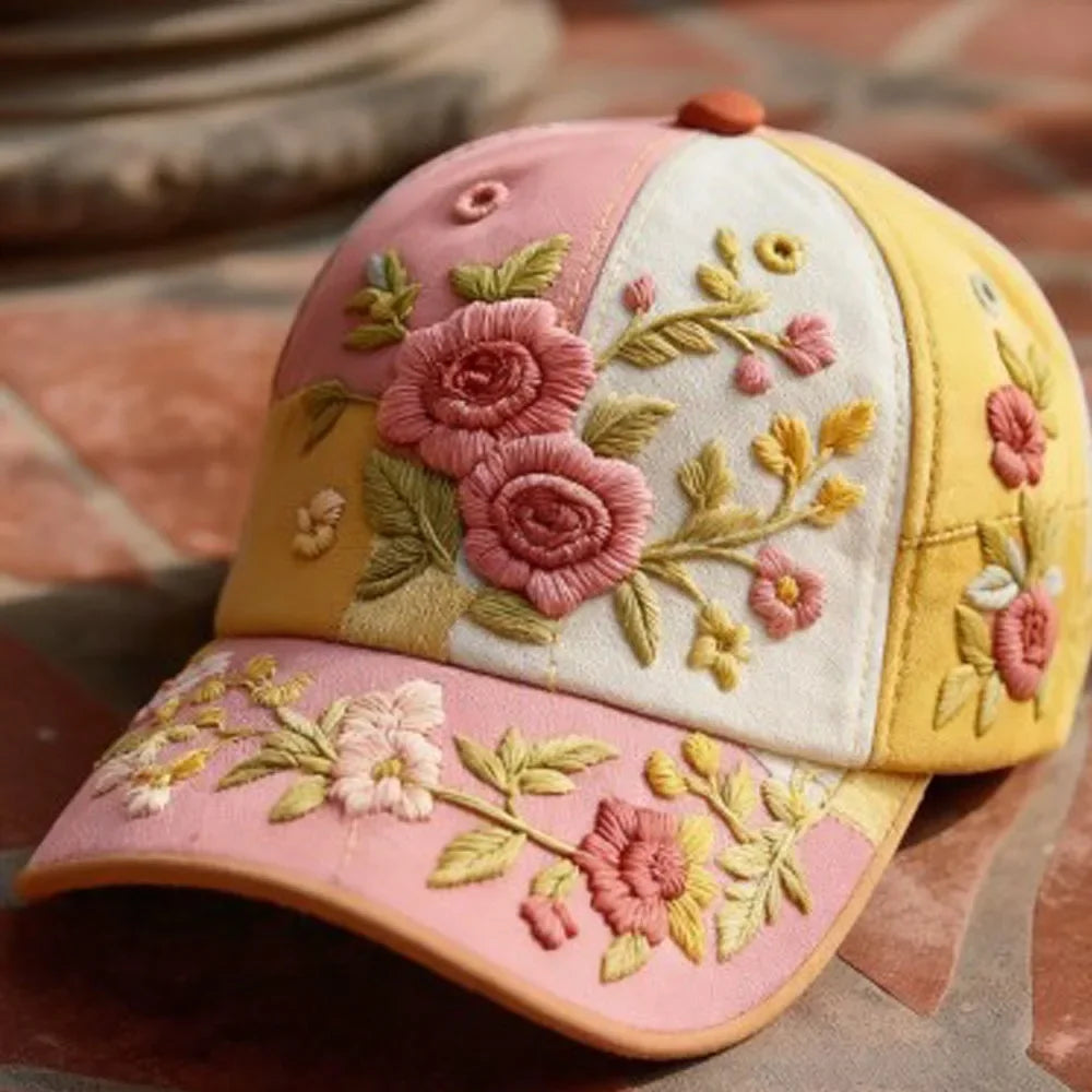 Virinia - Embroidered Floral Baseball Cap