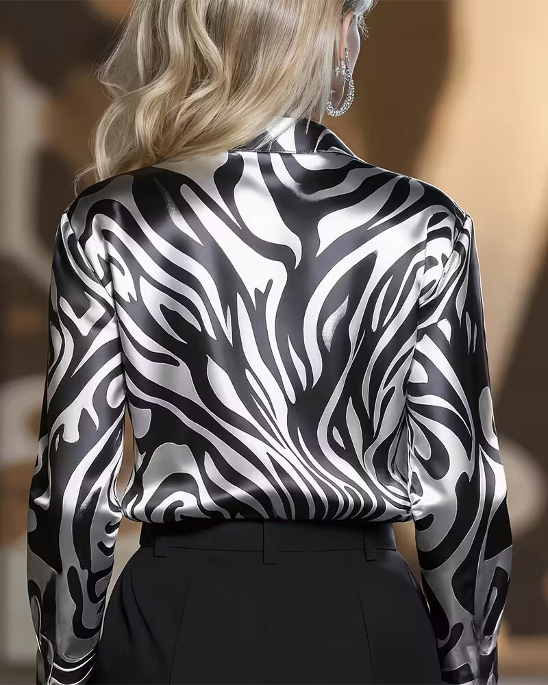 Luziana - Elegante Camisa Con Estampado De Cebra