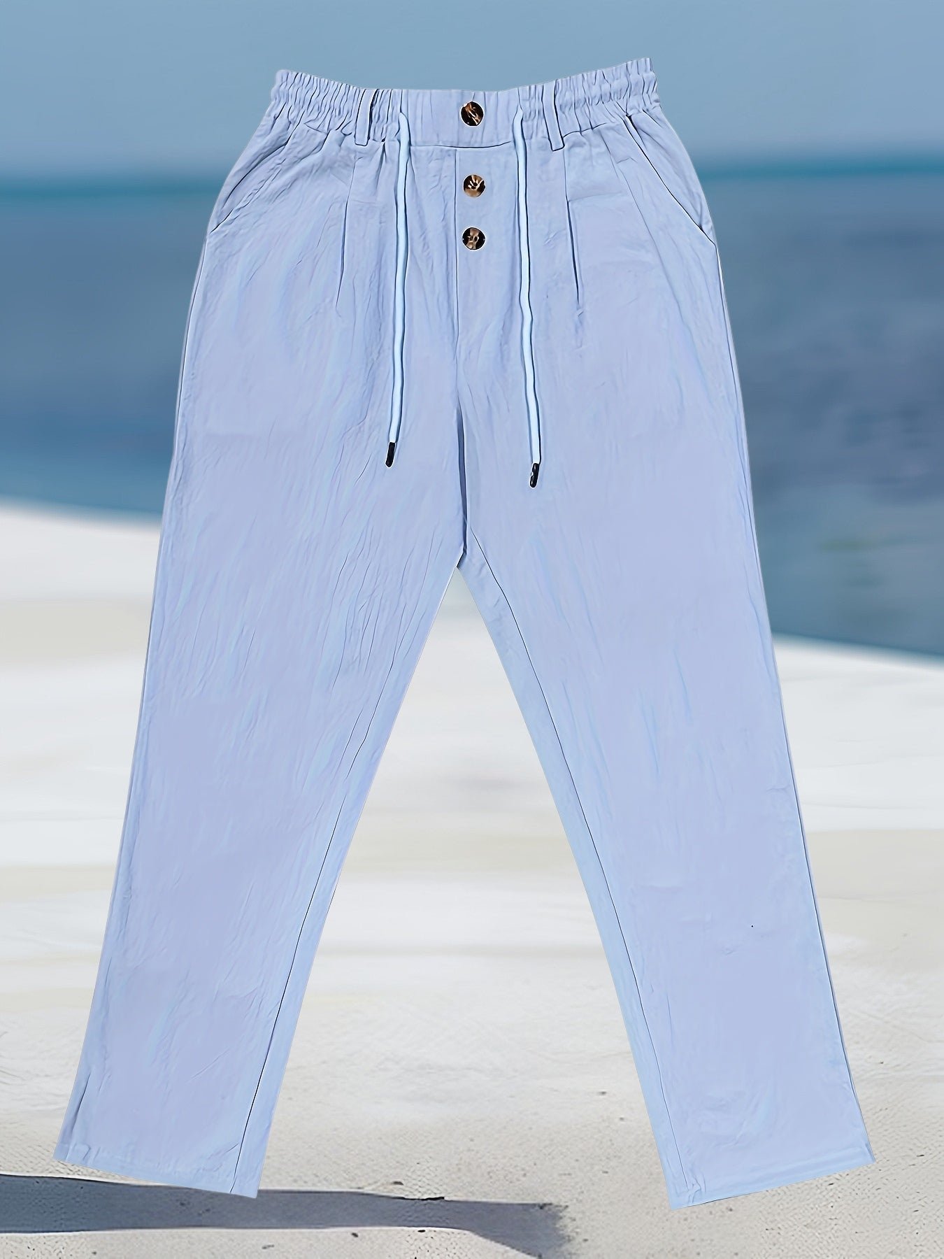 Aznar - Pantalón recto de lino con Cordón