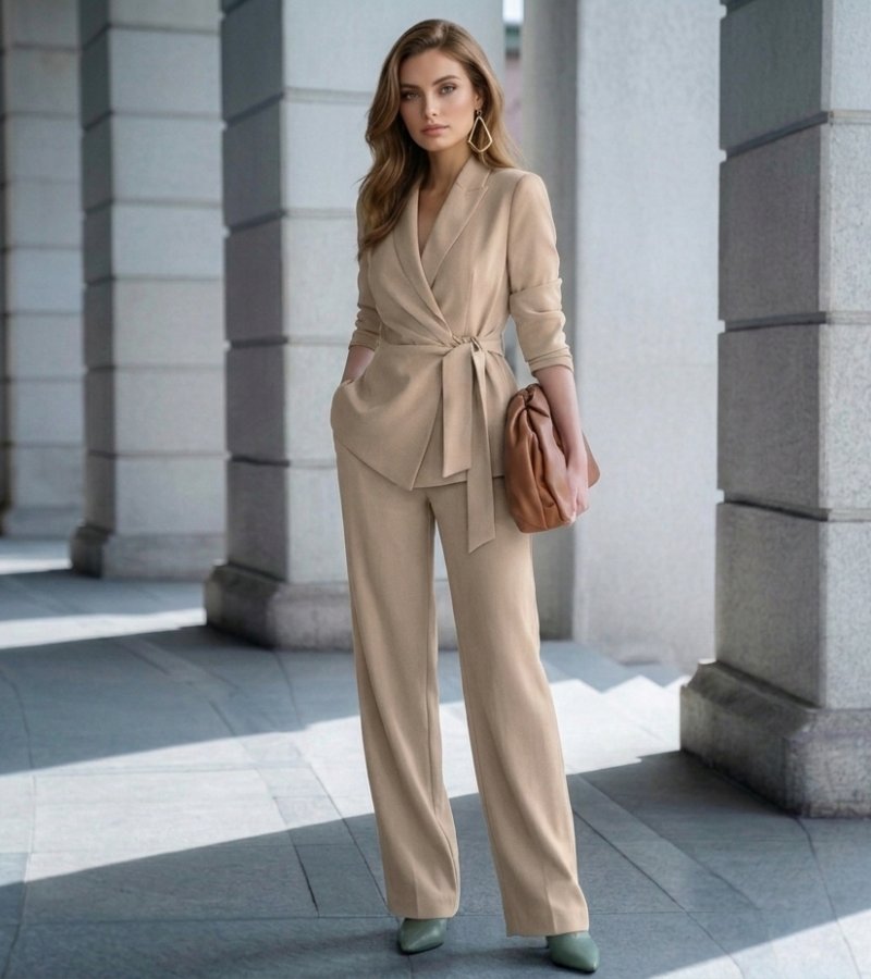 Asya | Conjunto de Blazer Cruzado y Pantalón