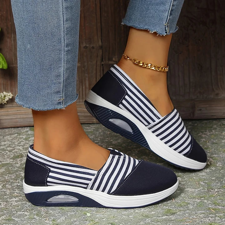 Tasha - Zapatillas Sin Cordones Con Plataforma a Rayas