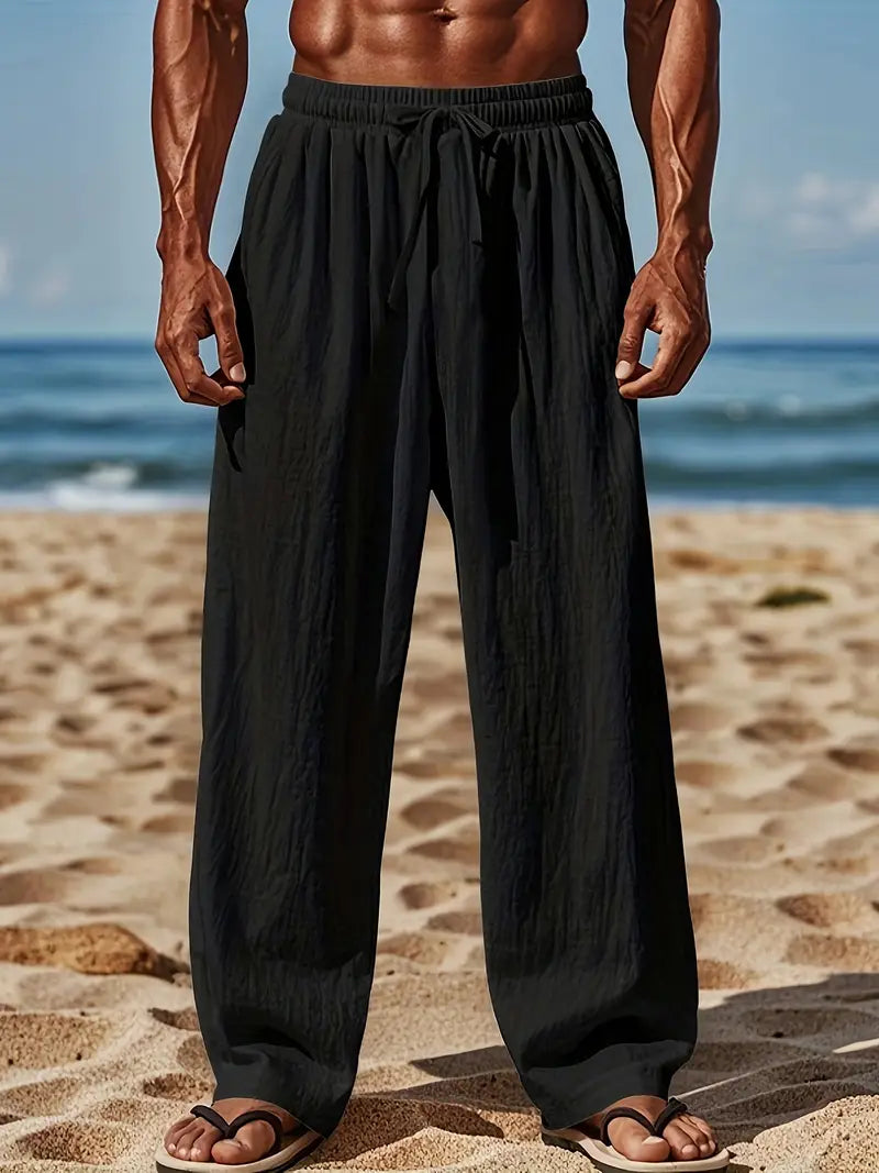 Babaev | Pantalones Anchos de Lino Con Cordón