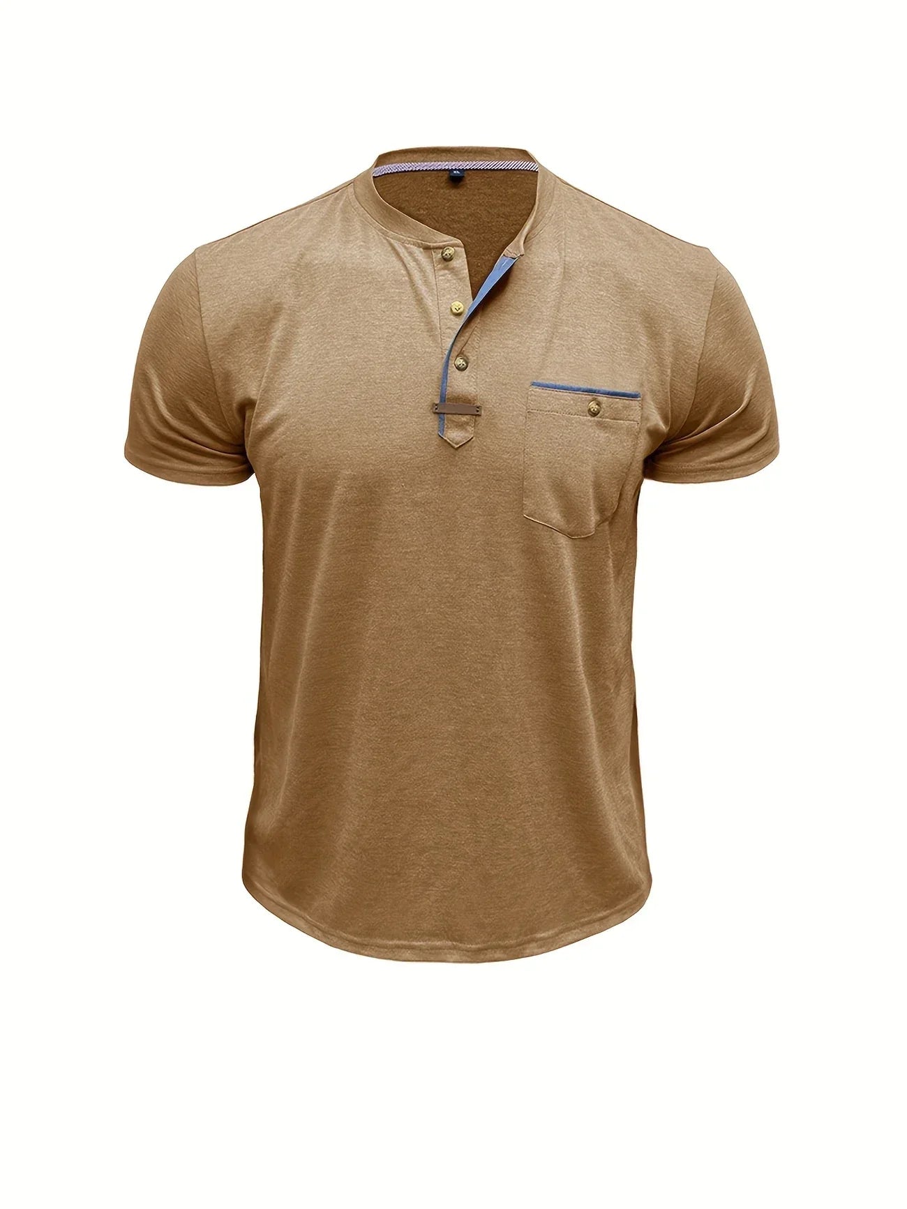 Saxon | Camiseta Henley de Manga Corta con Bolsillo