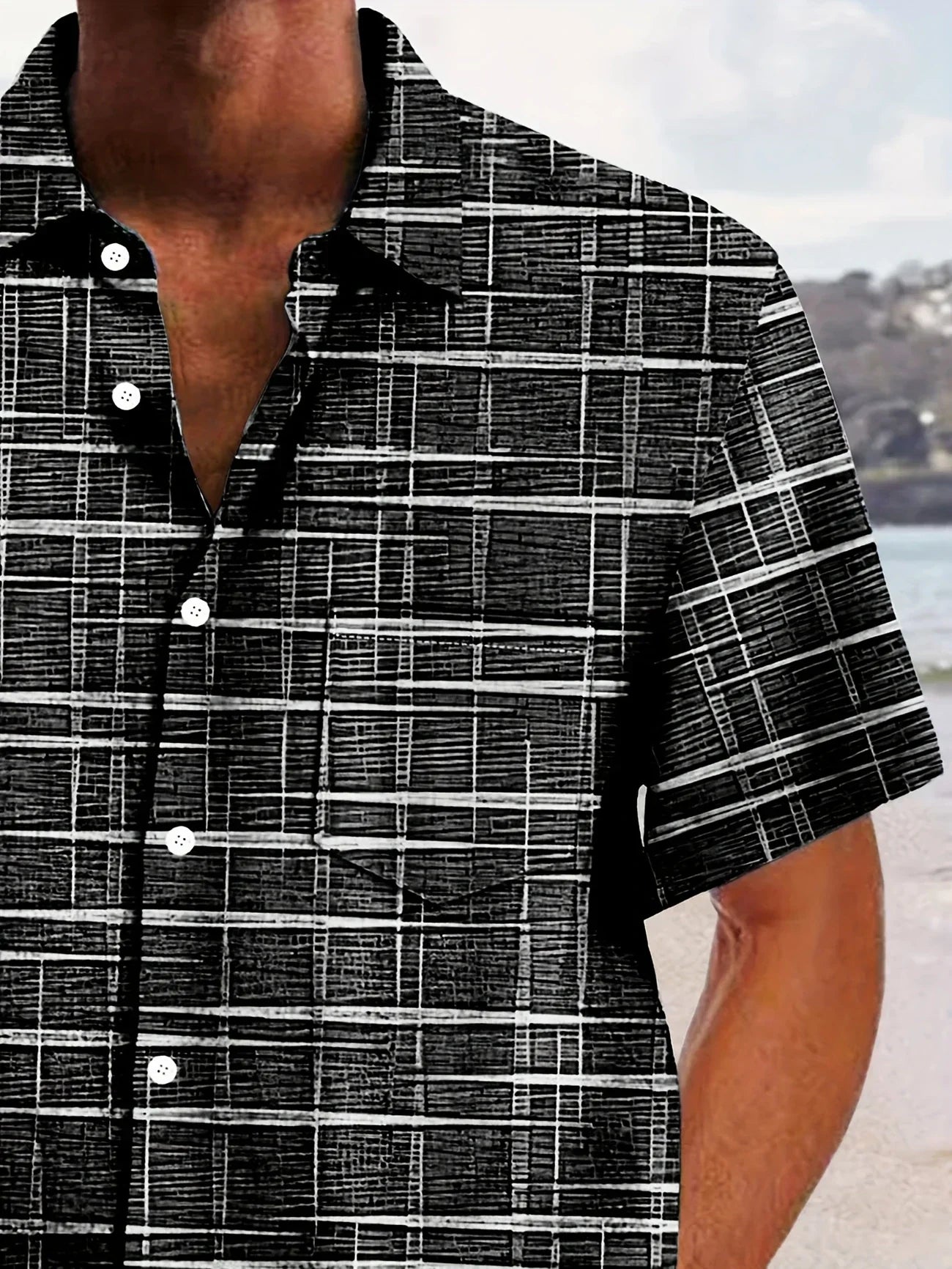 Haroyan | Camisa Hombre Manga Corta Patrón Cuadros