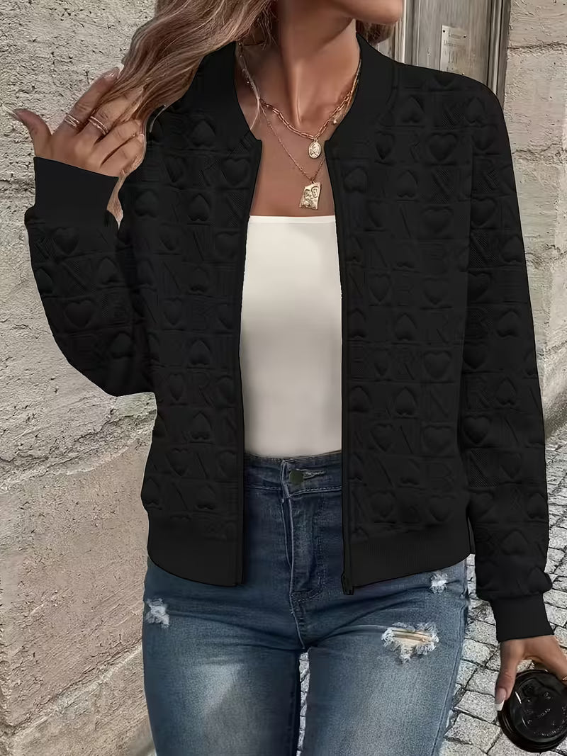Mileisine | Chaqueta con Cremallera y Diseño de Corazón