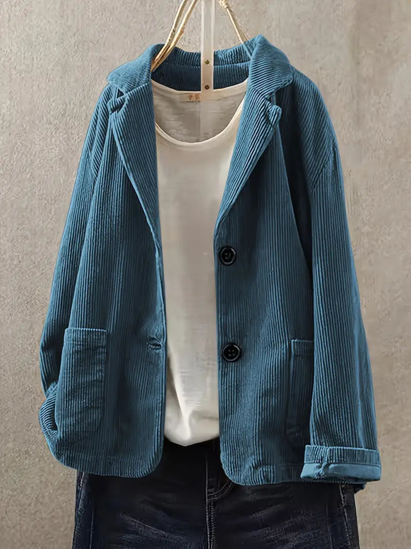Nehara | Chaqueta Blazer Informal De Pana Con Botones en La Parte Delantera