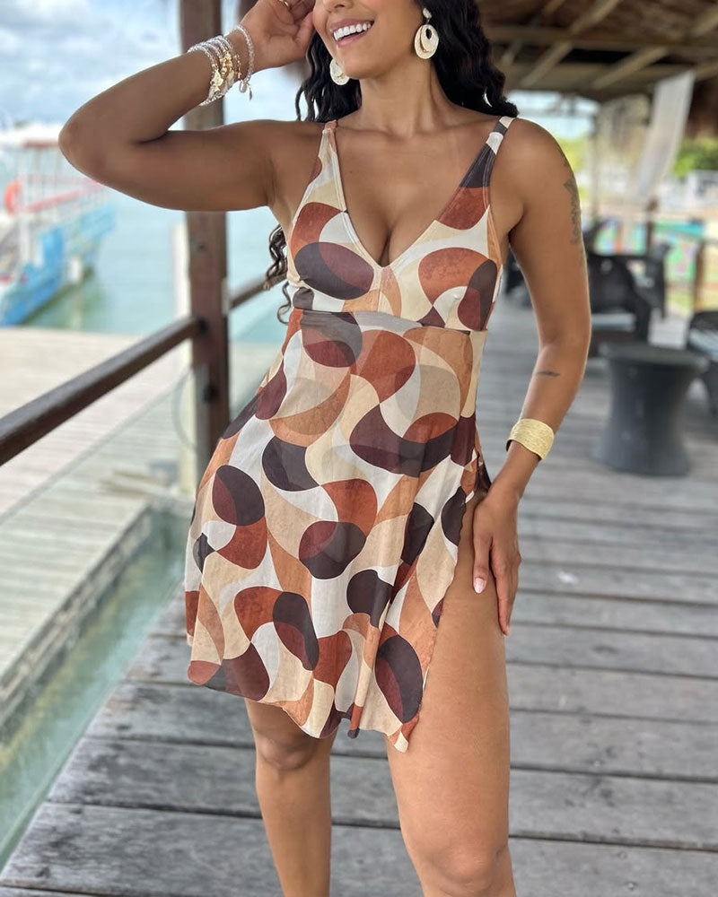 Rezeda | Conjunto De Bañador Estampado Con Escote en V