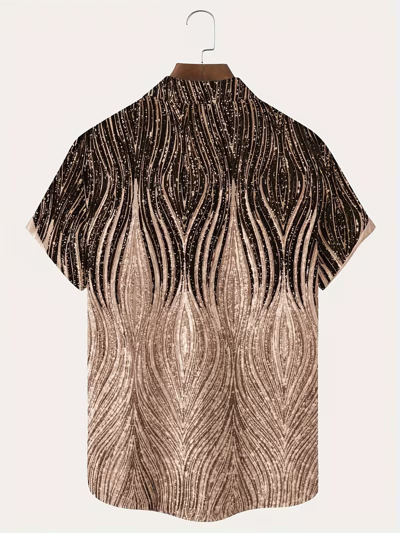 Klenn - Camisa de Manga Corta Con Estampado Degradado y Botones