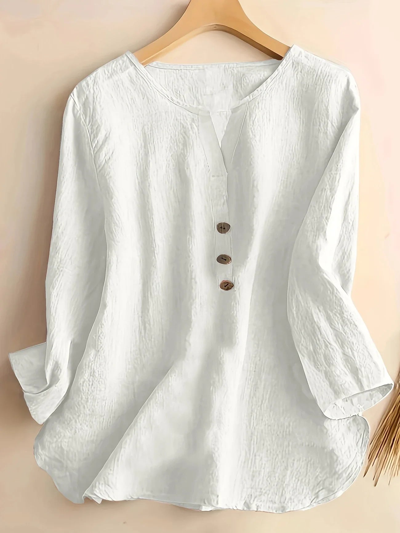 Mykaela | Blusa Informal Con Cuello Abierto y Tacto de Algodón
