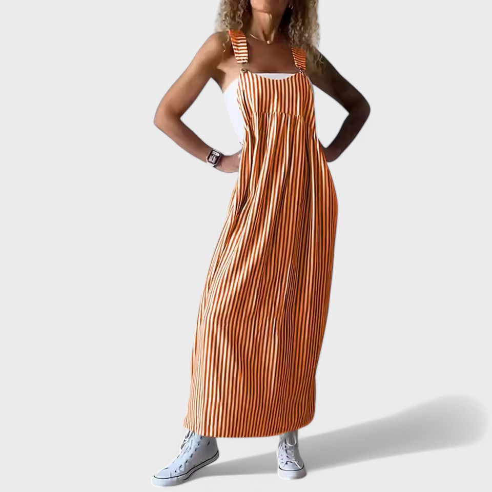 Guzel | Vestido Largo Sin Mangas a Rayas