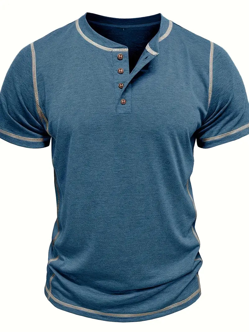 Orazio | Camiseta De Manga Corta Con Cuello Henley