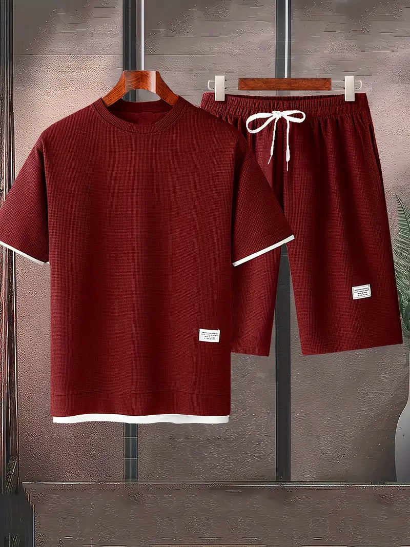 Freire - Camiseta Texturizada y Short Con Cordón