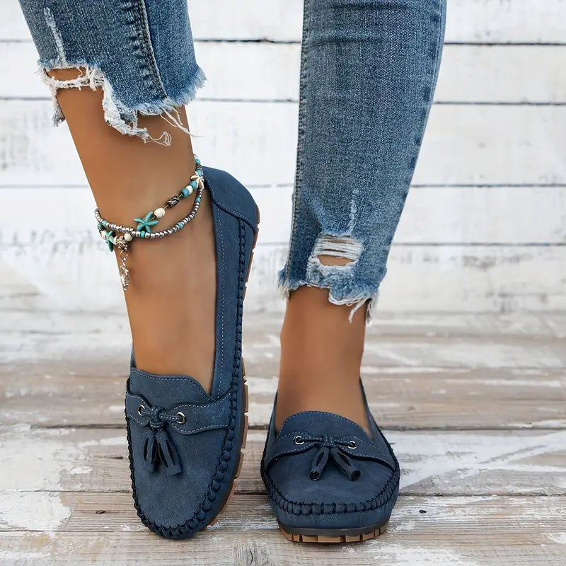 Tânia | Mocasines Sin Cordones Con Borlas Para Mujer