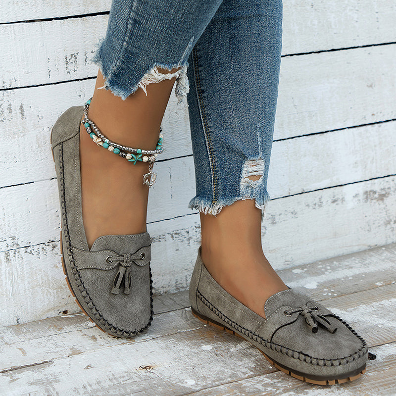 Tânia | Mocasines Sin Cordones Con Borlas Para Mujer