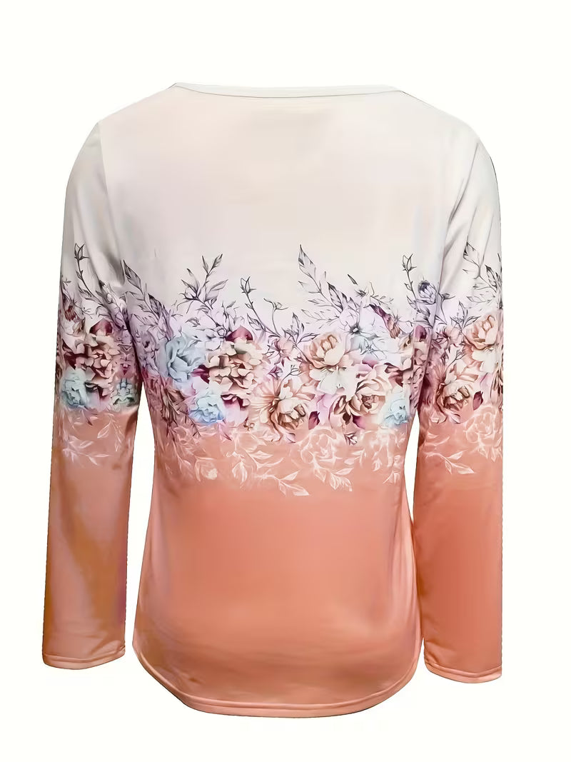 Saskette | Top Floral con Cuello de Cremallera