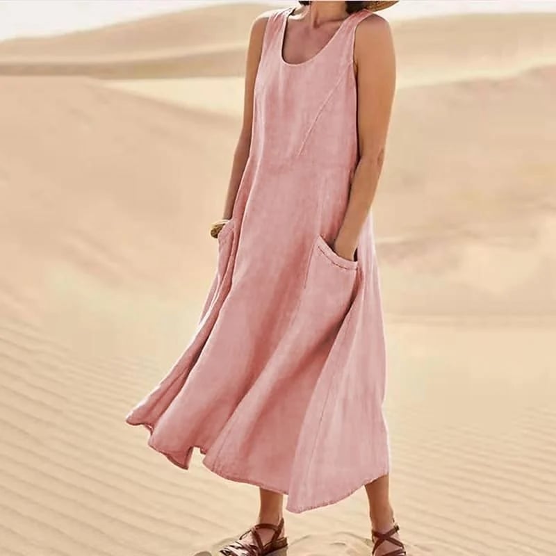 Zoha | Vestido Maxi Sin Mangas Con Bolsillos