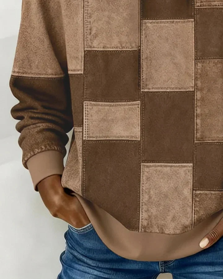 Yaralyn | Sudadera Con Capucha Y Manga Larga De Estilo Patchwork