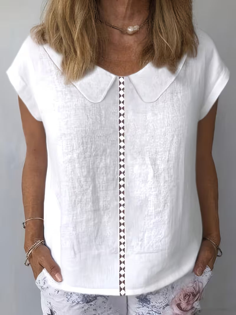 Aurelia | Blusa de Manga Corta con Corte Delantero