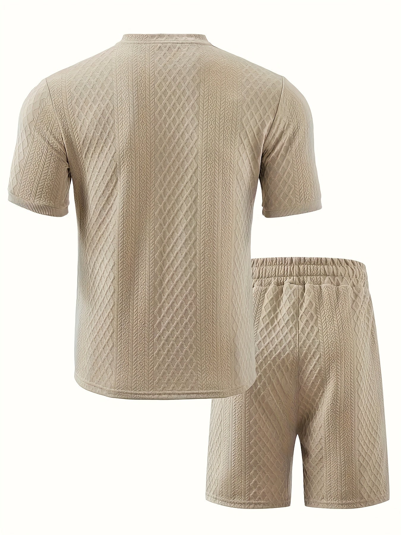 Reginald | Conjunto De Camiseta Henley Y Pantalones Cortos Con Textura