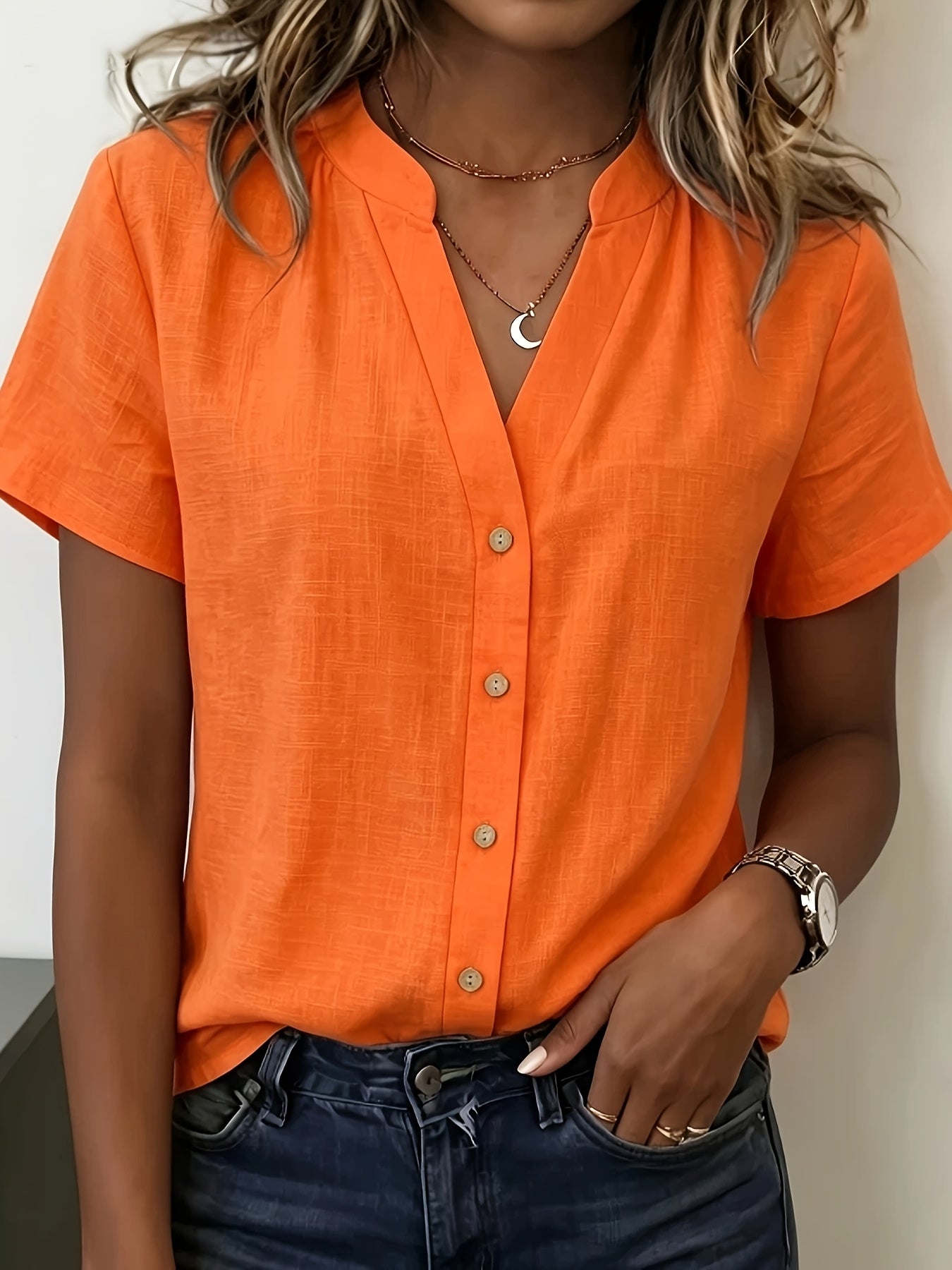 Salish | Blusa de Manga Corta con Botones