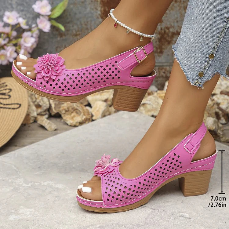 Imogen | Sandalias de Talón Abierto Con Diseño Floral